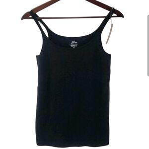 J Crew Black Perfect Fit Tank Top Built In Bra Womens Size M NEW NWT